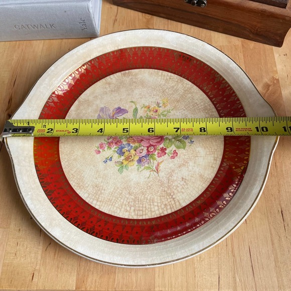 Vintage Cronin China Co Royal Rajah round handled serving dish 22K gold gilded - Picture 4 of 11